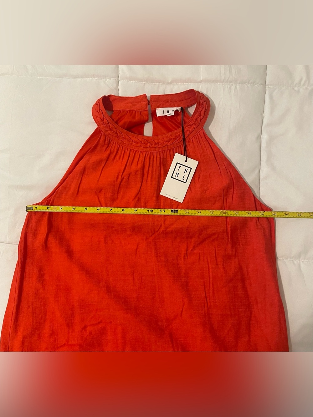 THML Halter Dress in Vibrant Orange - Picture 6 of 7